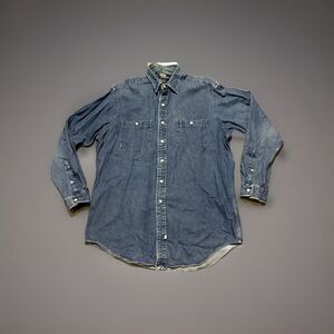 VINTAGE RALPH LAUREN JEAN BUTTON DOWN LONG-SLEEVE SIZE LARGE